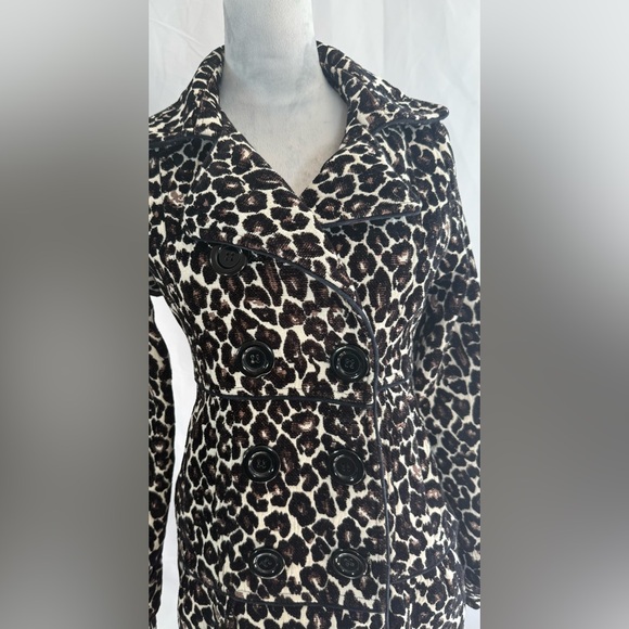 Vintage Dollhouse leopard print pea coat size juniors medium Y2K -READ LISTING - Picture 4 of 6